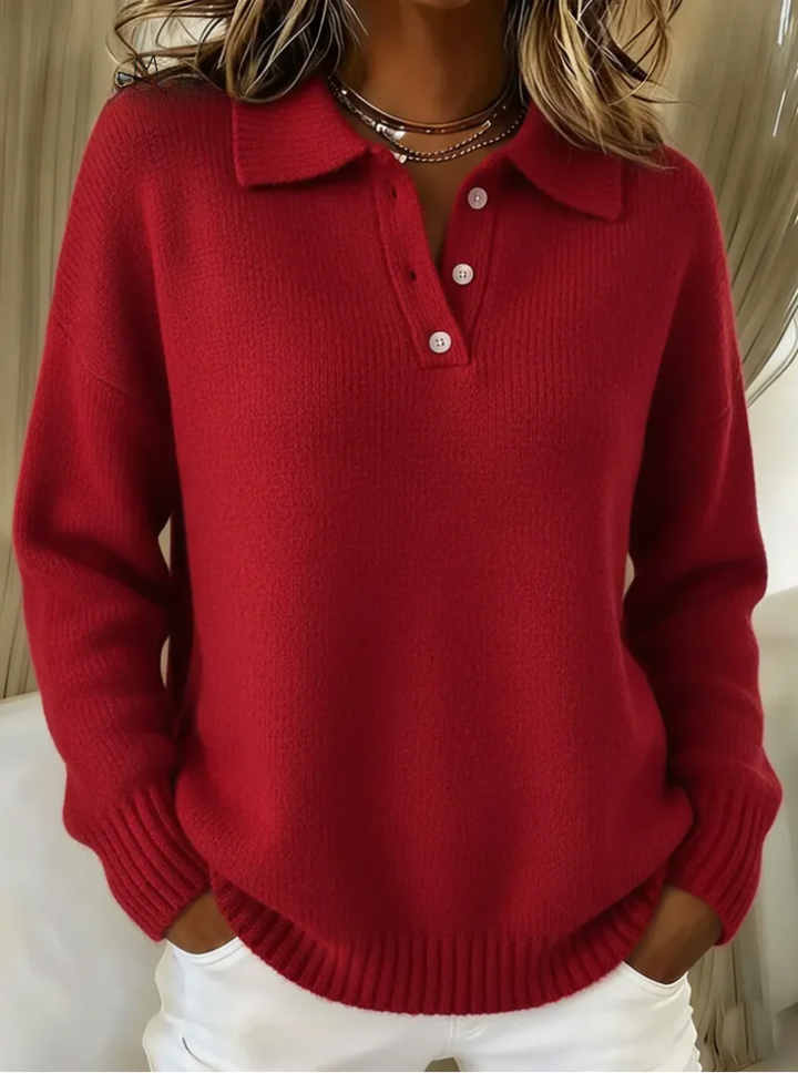 AMBER™|POLO SWEATER